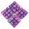 Festive Violet/white D6 12mm Dobbelsteen