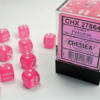 Frosted 12mm d6 Pink/white Dobbelsteen S