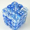 Nebula Dark Blue/white D6 12mm Dobbelste