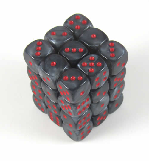 Velvet Black/red D6 12mm Dobbelsteen Set