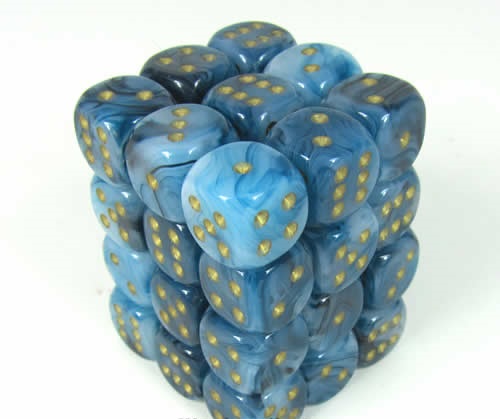 Phantom Teal/gold D6 12mm Dobbelsteen Se