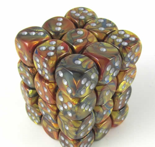Lustrous Gold/silver D6 12mm Dobbelsteen