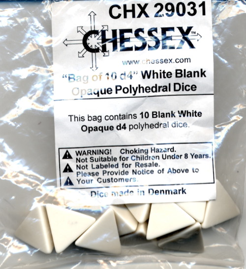 Opaque White Blanc D4 Dobbelsteen Set (1