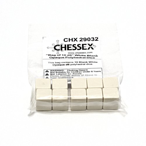 Opaque White Blanc D6 Dobbelsteen Set (1