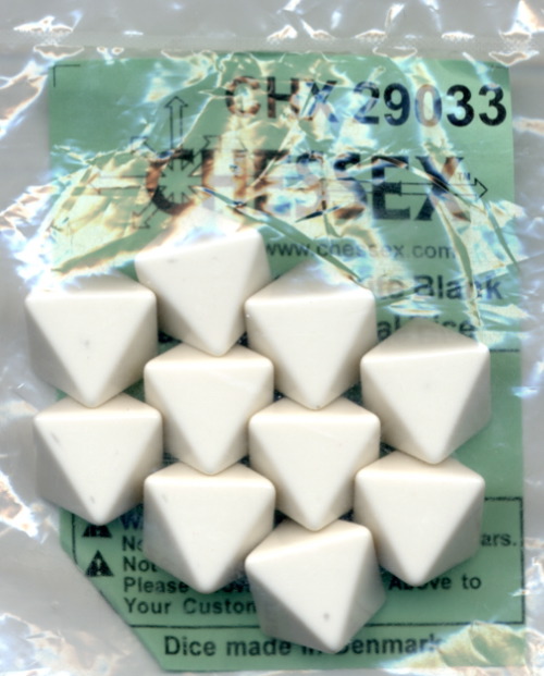 Opaque White Blanc D8 Dobbelsteen Set (1