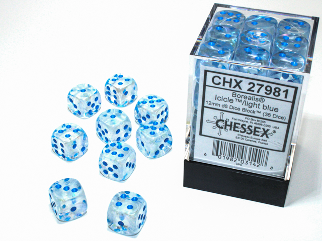 Borealis D6 12mm Icicle/light blue Lumin