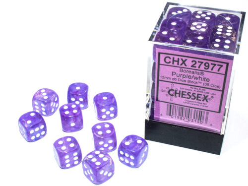 Borealis D6 12mm Purple/white Luminary D