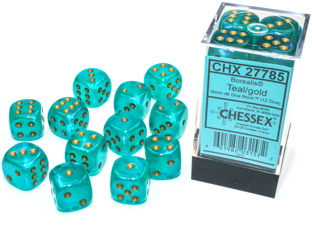 Borealis D6 16mm Teal/gold Luminary Dobb