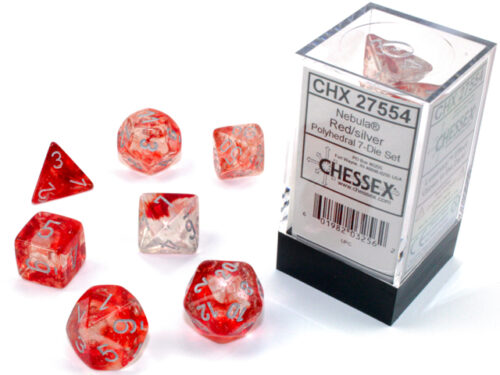 Nebula Red/silver Luminary Polydice Dobb