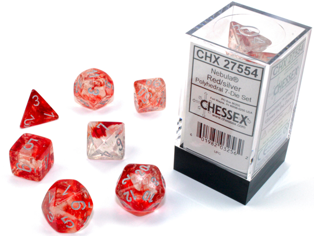 Nebula Red/silver Luminary Polydice Dobb