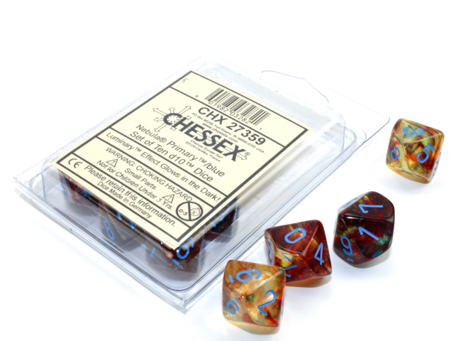 Nebula Primary/blue Luminary D10 Dobbels