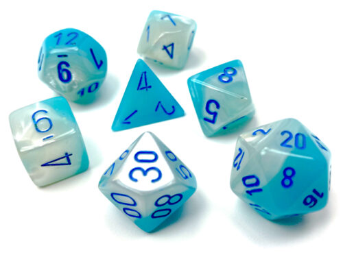 Gemini Polyhedral Pearl Turquoise-White/