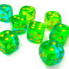 Gemini Translucent Green-Teal/yellow D6