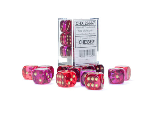 Gemini Translucent Red-Violet/gold D6 16