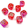 Gemini Translucent Red-Violet/gold D6 12