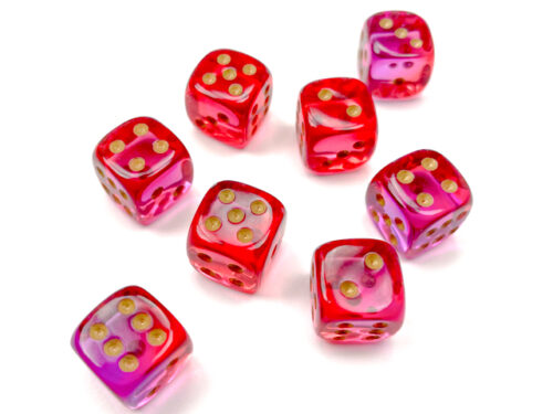 Gemini Translucent Red-Violet/gold D6 12