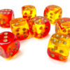 Gemini Translucent Red-Yellow/gold D6 12