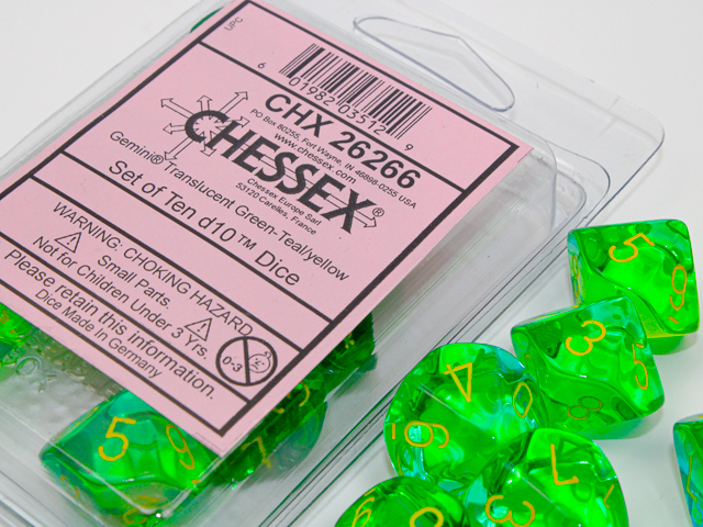 Gemini Translucent Green-Teal/yellow Dob