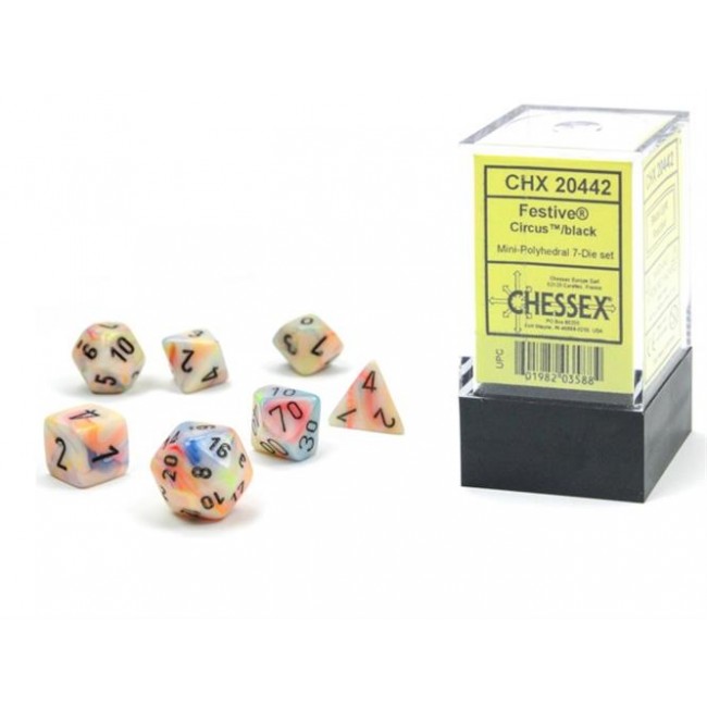 Festive Mini-Polyhedral Circus/black Dob