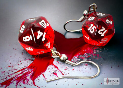 Hook Earrings Translucent Red Mini-Poly