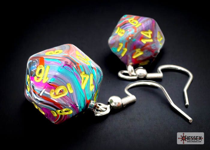 Hook Earrings Festive Mosaic Mini-Poly D