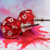 Stud Earrings Translucent Red Mini-Poly