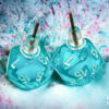 Stud Earrings Translucent Teal Mini-Poly