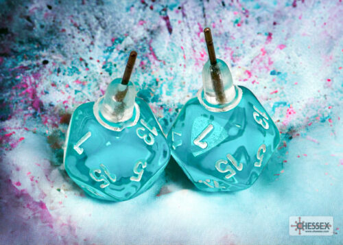 Stud Earrings Translucent Teal Mini-Poly