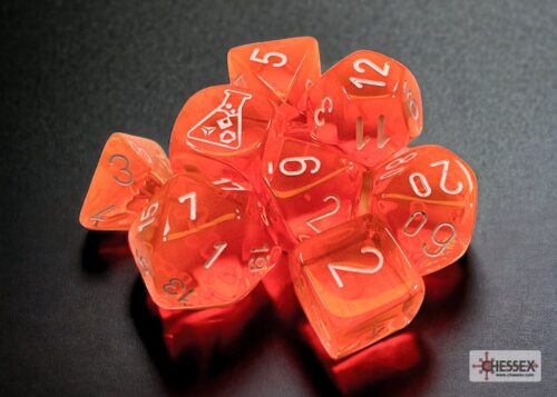 Translucent Polyhedral Neon Orange/white