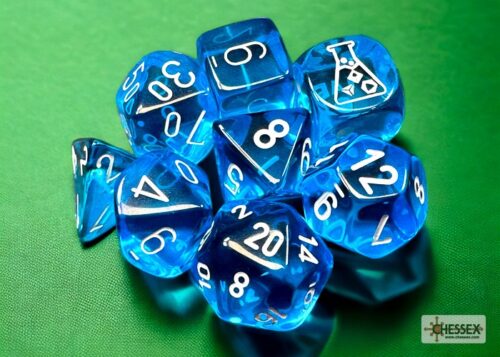 Translucent Polyhedral Tropical Blue/whi