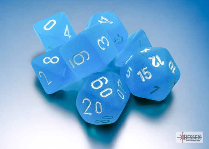 Frosted Mini-Polyhedral Caribbean Blue/w