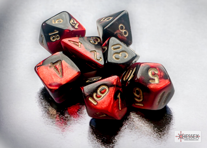Gemini Mini-Polyhedral Black-Red/gold Do