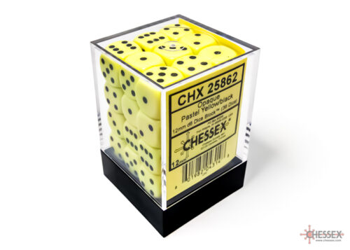 Opaque Pastel Yellow/black D6 12mm Dobbe