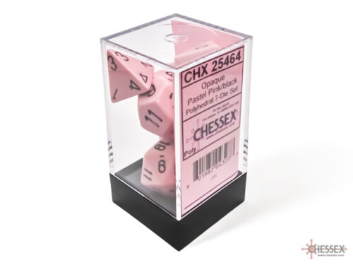 Opaque Pastel Pink/black Polydice Dobbel