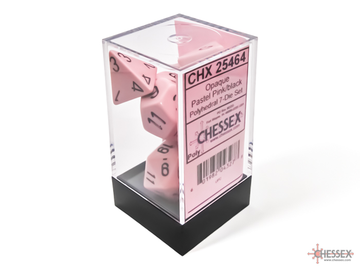 Opaque Pastel Pink/black Polydice Dobbel