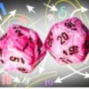 Vortex Pink/black Countup&down d20