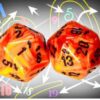 Vortex Orange/black Countup&down d20