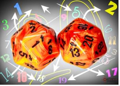 Vortex Orange/black Countup&down d20