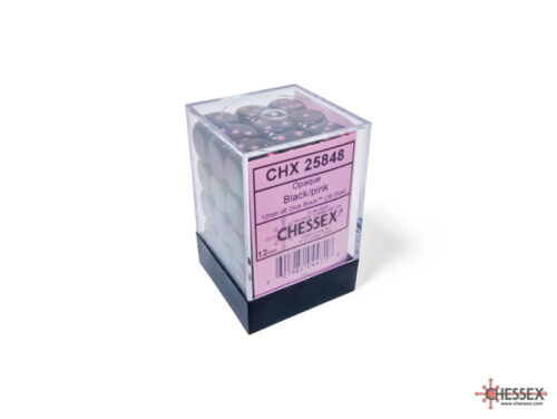 Opaque Black/pink D6 12mm Dobbelsteen Se
