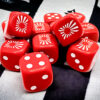 Japan War Dice Opaque Red/white 16mm d6