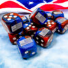 United States War Dice Gemini Blue-Red/w