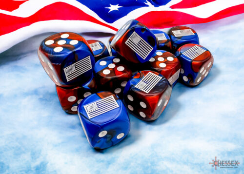United States War Dice Gemini Blue-Red/w