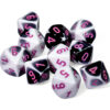 Gemini Black-White/pink D10 Dobbelsteen