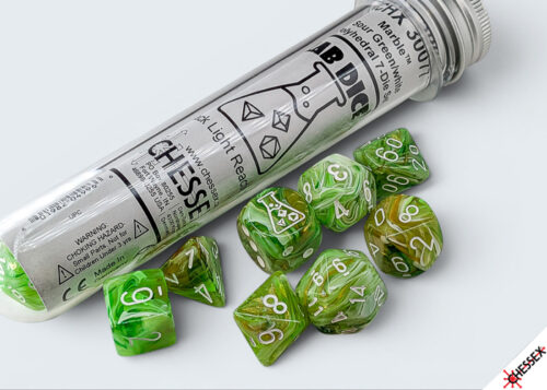 Marble Sour Green/white Polydice Dobbels