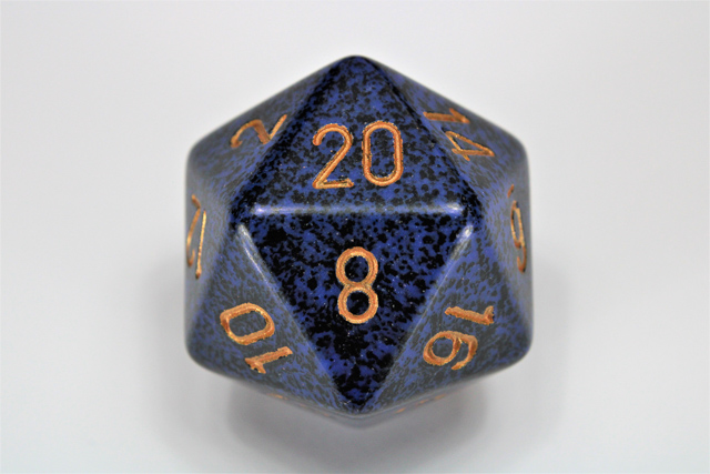 Golden Cobalt Speckled 34mm D20
