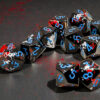 Brush Dark Side/blue D10 Dobbelsteen Set