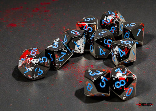 Brush Dark Side/blue D10 Dobbelsteen Set