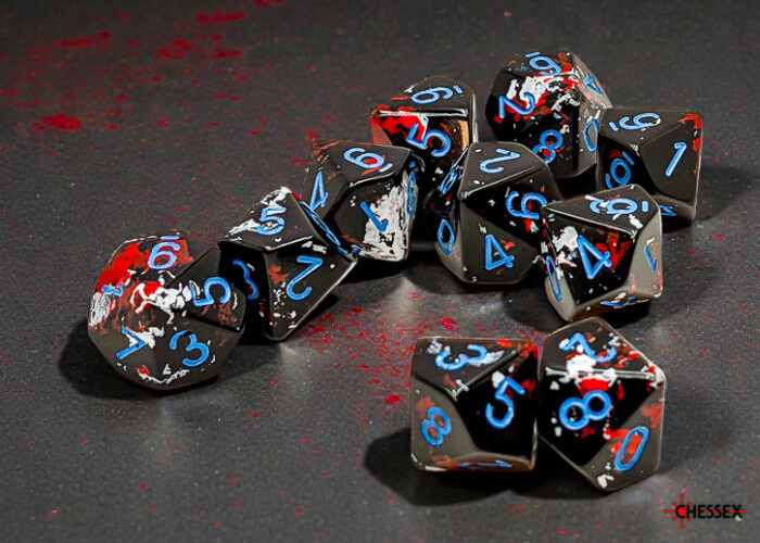 Brush Dark Side/blue D10 Dobbelsteen Set
