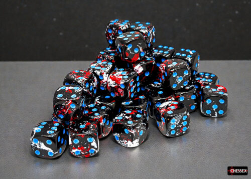 Brush Dark Side/blue D6 12mm Dobbelsteen