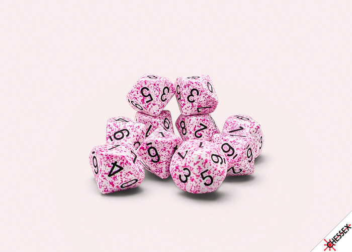 Speckled Pink D10 Dobbelsteen Set (10 st